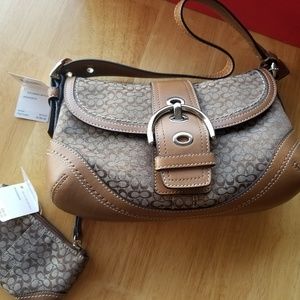 Authentic Coach purse with keychain coin wallet